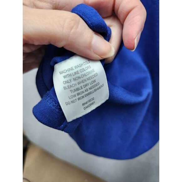 Alfred Dunner Womens Blue Tropical Print Cotton Blend Short Sleeve Top Size M - Picture 5 of 5